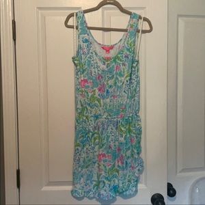 Lilly Pulitzer romper. Shorts in the back and skirt in the front. So cute.